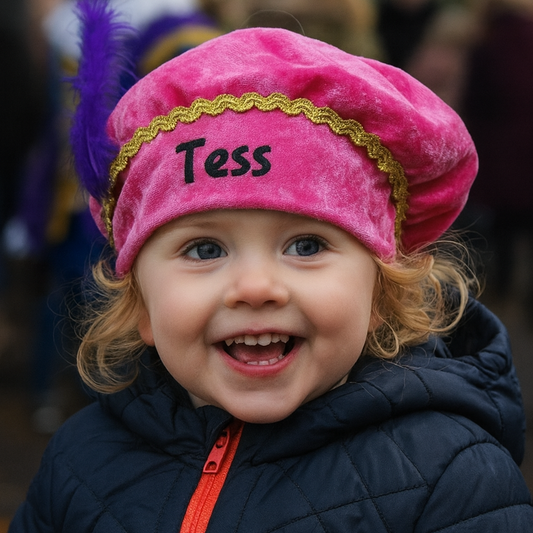 Pietenmuts met naam - roze - meisje - pieten muts - sinterklaas