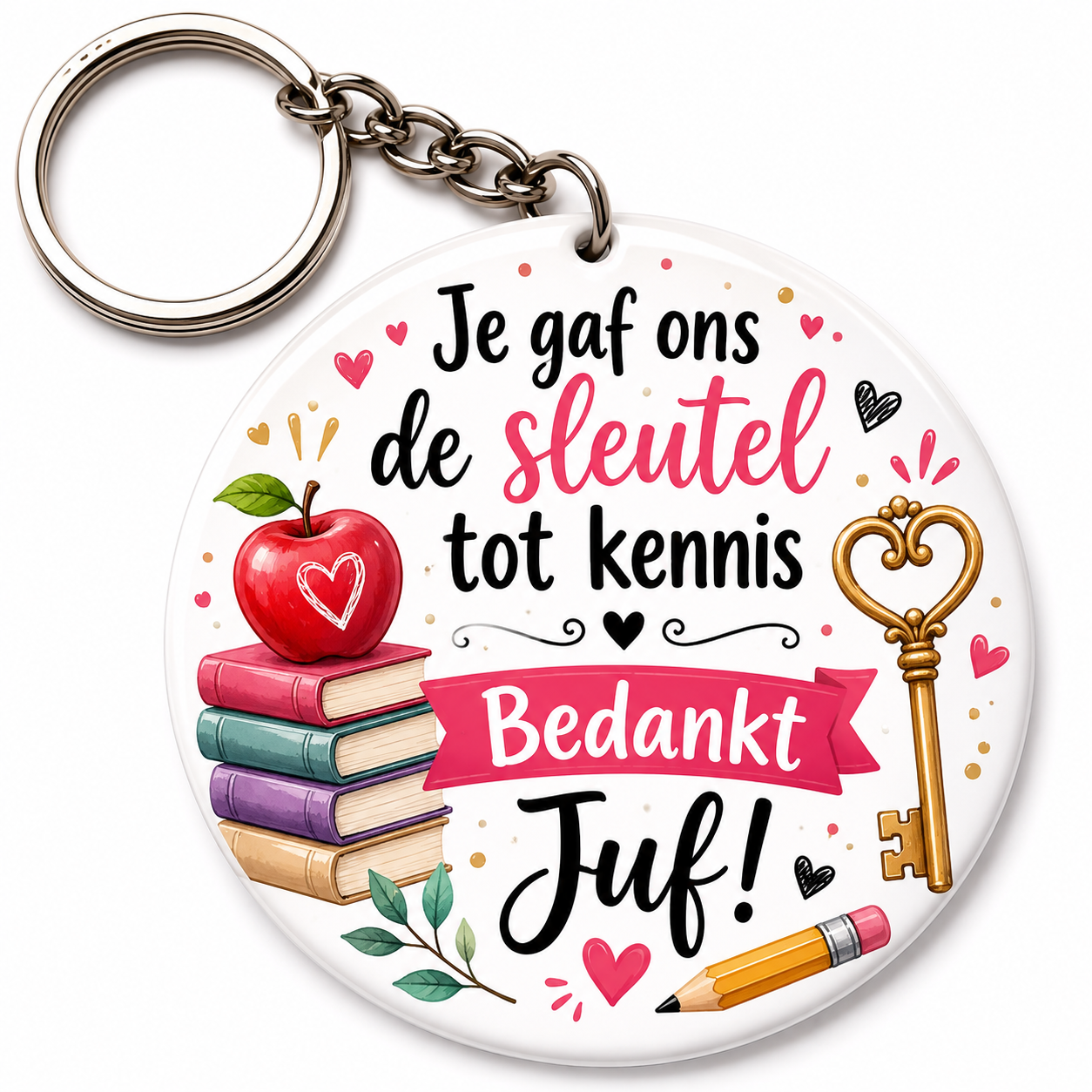 Bedankt Juf Sleutelhanger – Je Gaf Ons De Sleutel Tot Kennis | Cadeau Einde Schooljaar