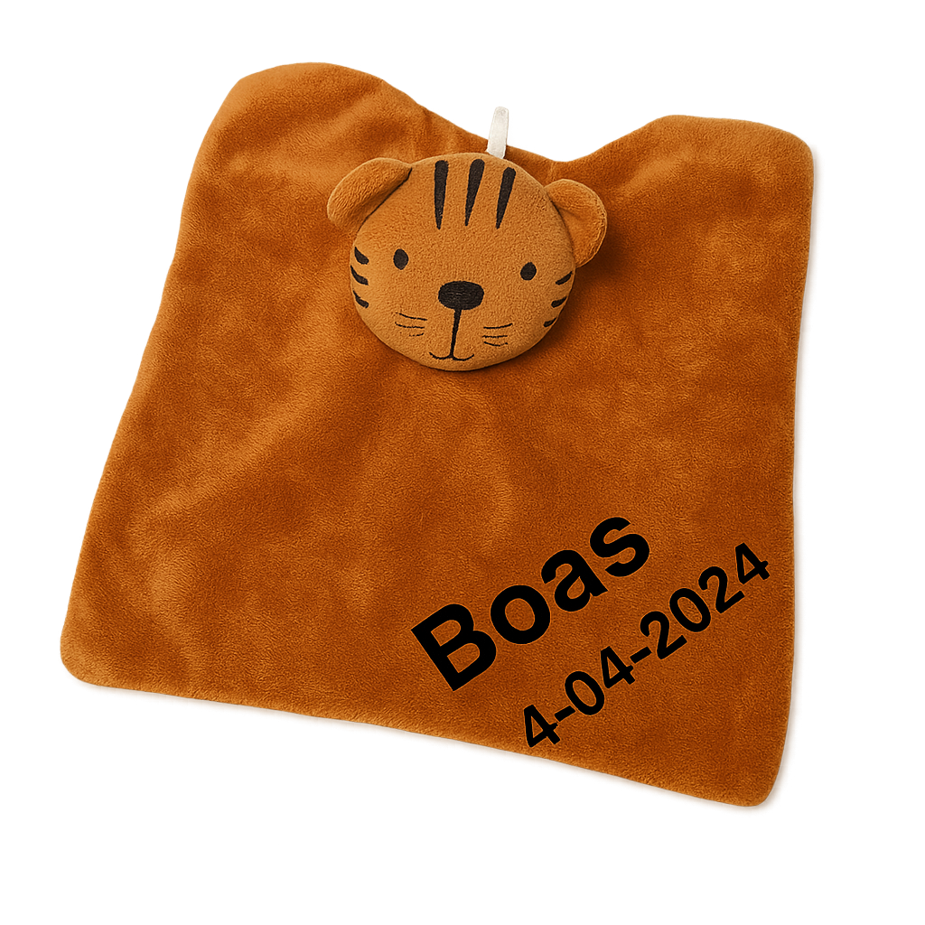 Knuffel doekje - leeuw - met naam en geboortedatum