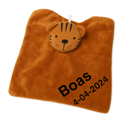 Knuffel doekje - leeuw - met naam en geboortedatum
