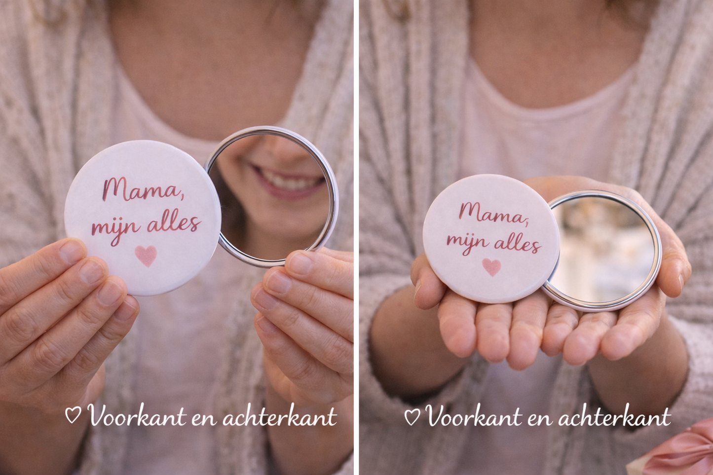 Mama, Mijn Alles Spiegel 58mm – Compact Zakspiegeltje – Lief Cadeau voor Moeder