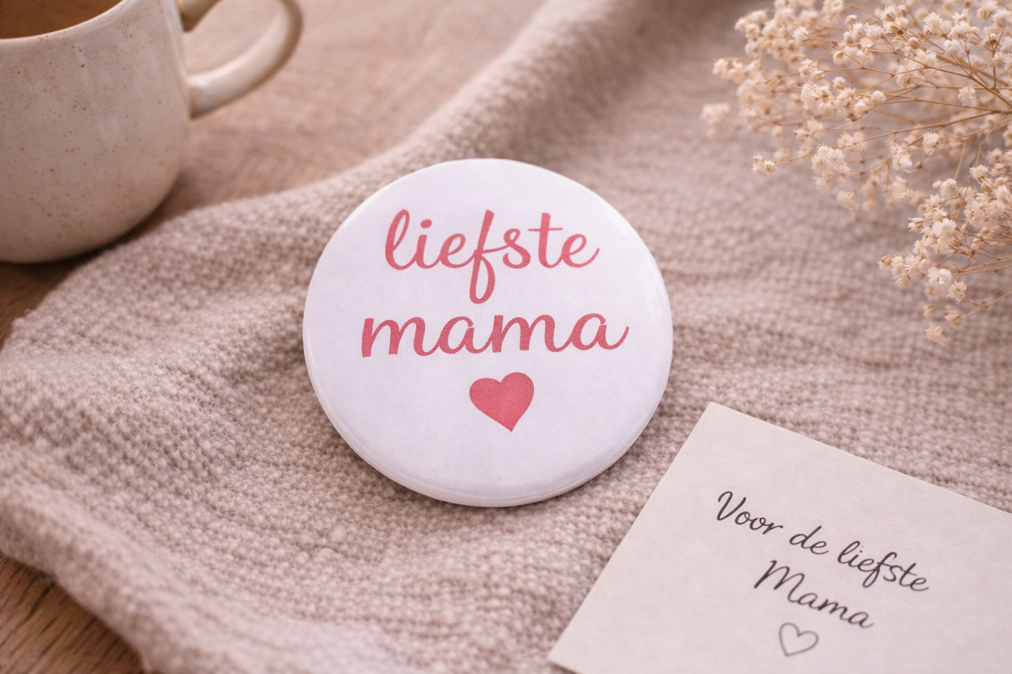 Liefste Mama Spiegel 58mm – Compact Zakspiegeltje – Cadeau voor Moeder