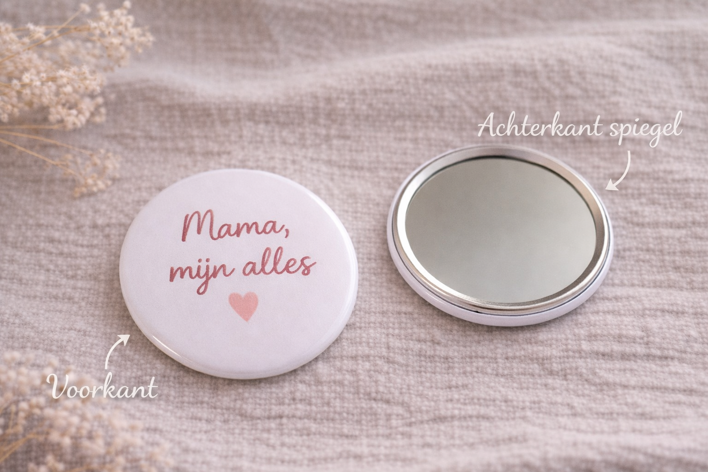 Mama, Mijn Alles Spiegel 58mm – Compact Zakspiegeltje – Lief Cadeau voor Moeder