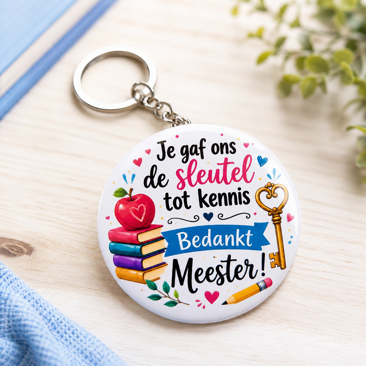 Sleutelhanger Meester Bedankt cadeau 