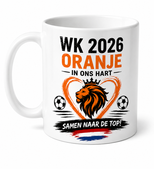 WK 2026 Mok – Oranje in Ons Hart | Samen Naar De Top! 🧡⚽🦁