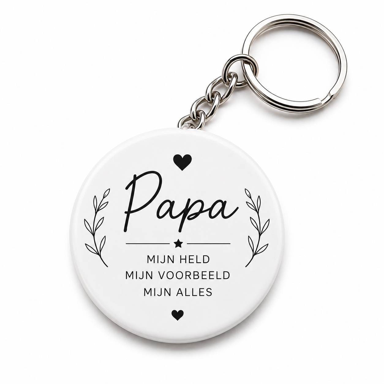 Papa Sleutelhanger - Mijn Held, Mijn Voorbeeld, Mijn Alles - Vaderdag Cadeau - 58 mm