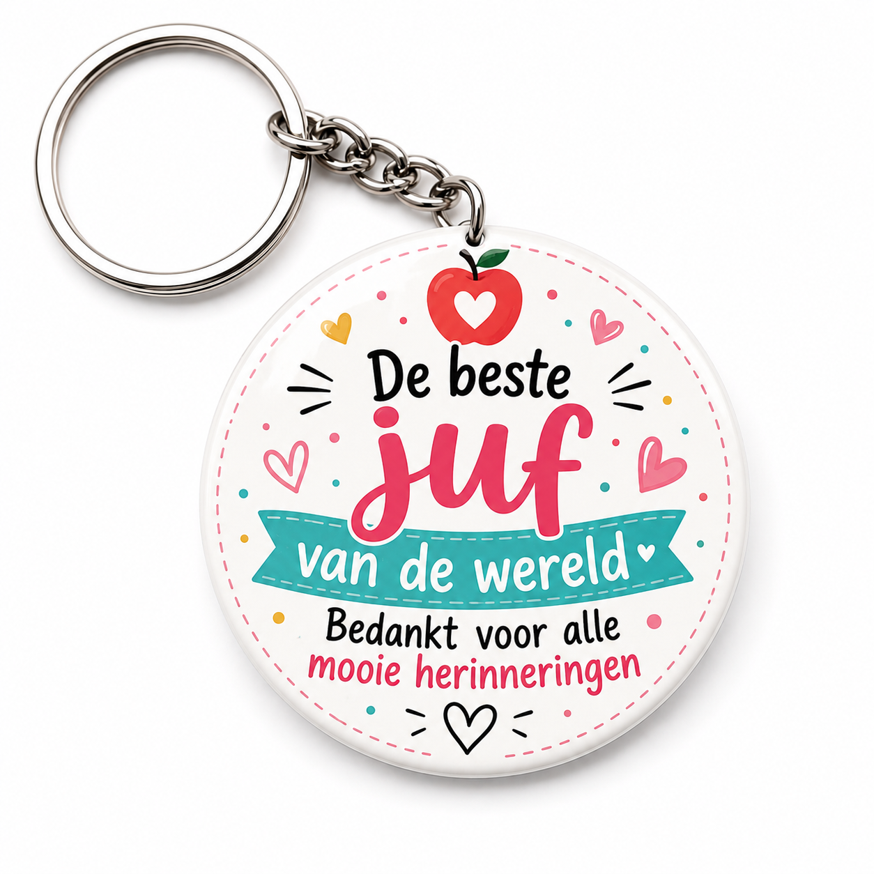 Juf Cadeau – De Beste Juf van de Wereld | Sleutelhanger Afscheid Schooljaar | Bedankje voor Juf