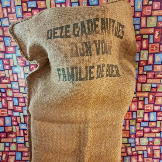 Jute sinterklaas zak met namen - sinterklaaszak met tekst