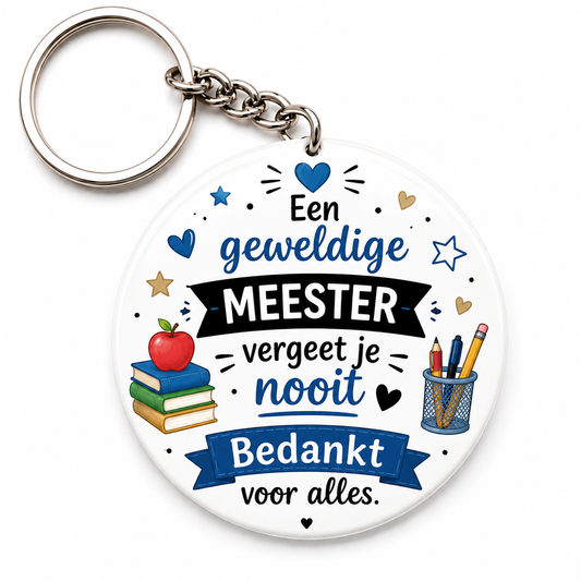 Bedankt meester sleutelhanger