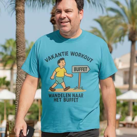 “Vakantie workout: wandelen naar het buffet 🍽️” – De enige training die telt op vakantie