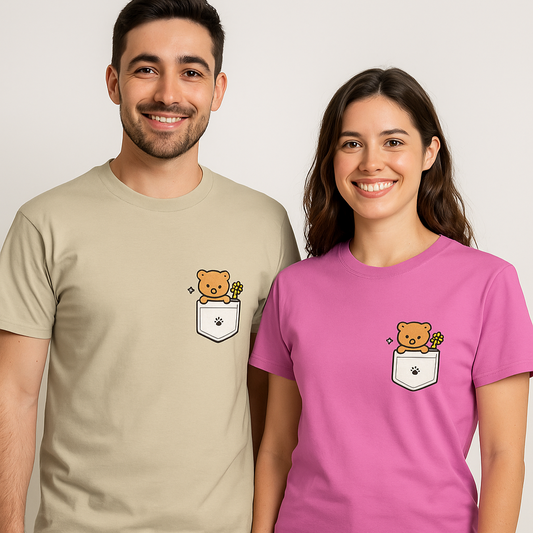 T-shirt met schattig beertje in borstzakje