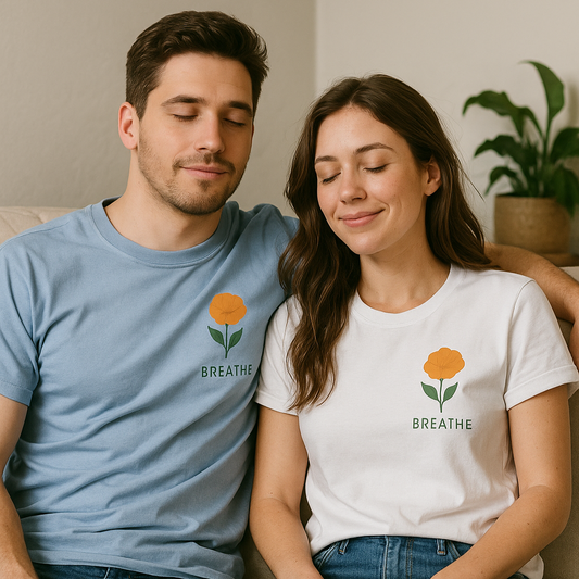 T-shirt “BREATHE” – Adem in, ontspan uit