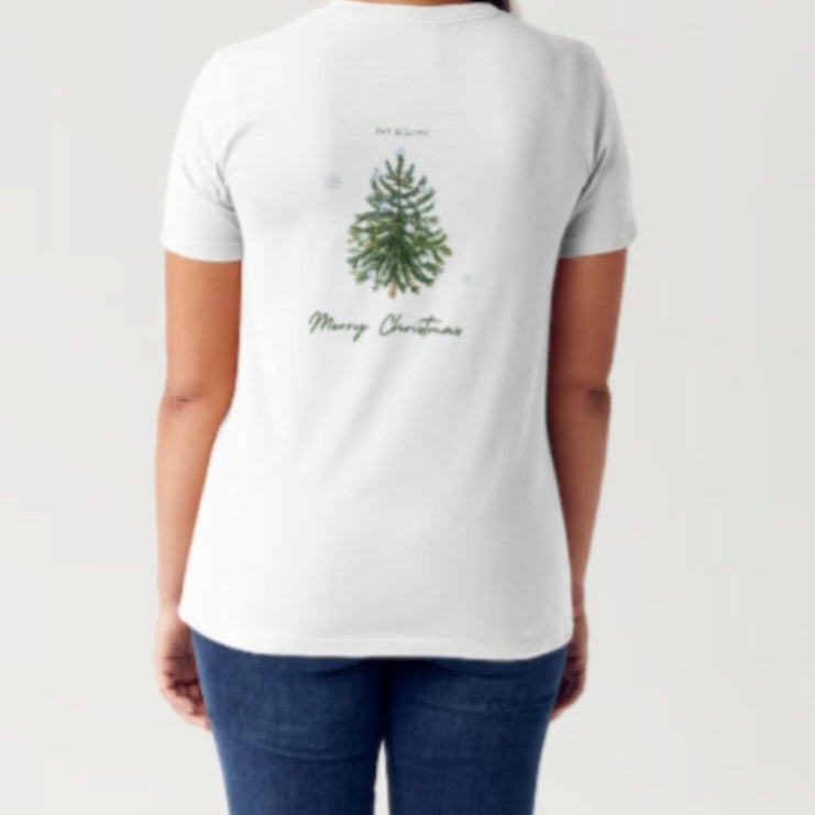 Kerst t-shirt Oh deer - het is kerst - voor en achterkant bedrukt