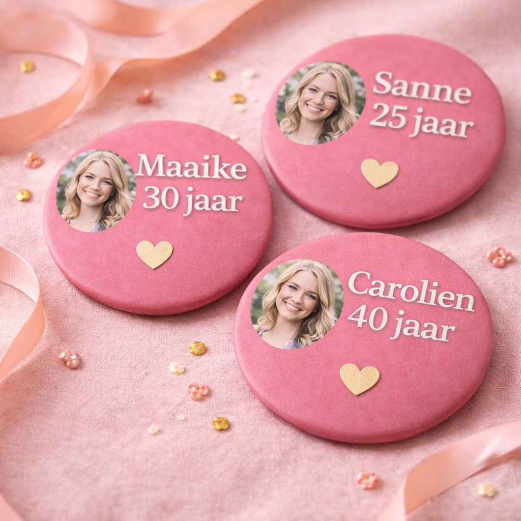 Gepersonaliseerde Button met Naam, Leeftijd & Foto – Verjaardag – 58mm