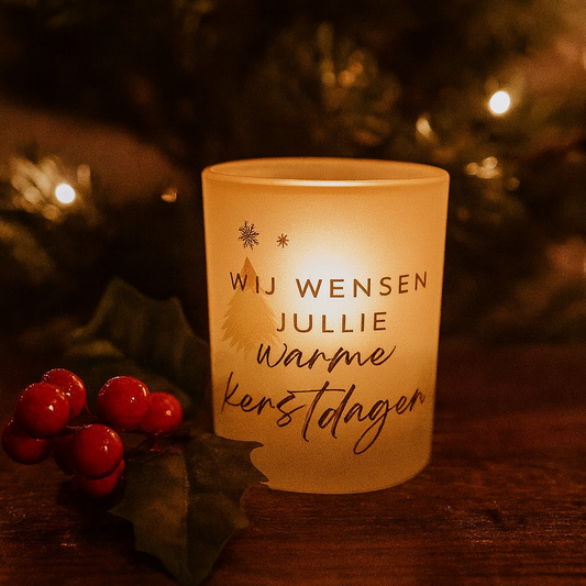 Kerst waxinelicht houder - warme kerstdagen - theelicht
